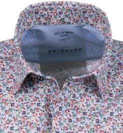 OLYMP Luxor Modern Fit 1201/72/35 Kurzarmhemd, Jersey atmungsaktiv, Multicolor, Rot -hemdenverkauf 367885 norm2