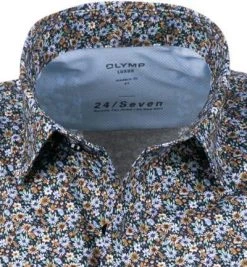 OLYMP Luxor Modern Fit 1201/72/45 Kurzarmhemd, Jersey atmungsaktiv, Braun-blau, Grün -hemdenverkauf 367886 norm2