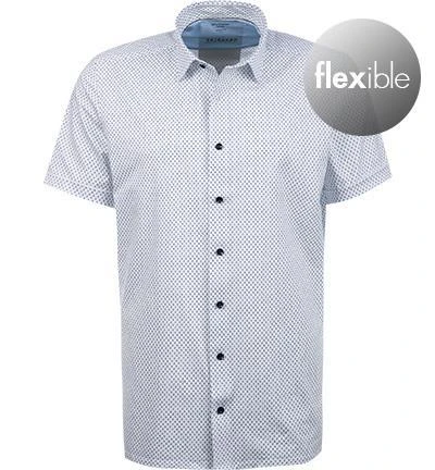 OLYMP Luxor Modern Fit 1203/72/11 Kurzarmhemd, Jersey atmungsaktiv, Weiß-blau gemustert, Bleu 2 OLYMP Luxor Modern Fit 1203/72/11 Kurzarmhemd, Jersey atmungsaktiv, Weiß-blau gemustert, Bleu – Bild 2