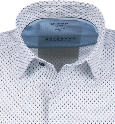 OLYMP Luxor Modern Fit 1203/72/11 Kurzarmhemd, Jersey atmungsaktiv, Weiß-blau gemustert, Bleu 3 OLYMP Luxor Modern Fit 1203/72/11 Kurzarmhemd, Jersey atmungsaktiv, Weiß-blau gemustert, Bleu – Bild 3