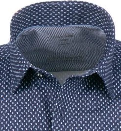 OLYMP Luxor Modern Fit 1203/72/18 Kurzarmhemd, Jersey atmungsaktiv, Dunkelblau-weiß gemustert, Marine -hemdenverkauf 367888 norm2