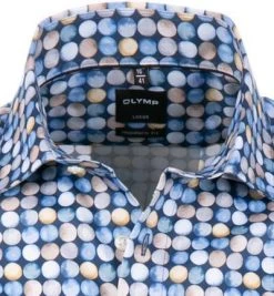 OLYMP Luxor Modern Fit 1219/72/11 Kurzarmhemd, Baumwolle, Blau-gelbgold, Bleu -hemdenverkauf 367889 norm2