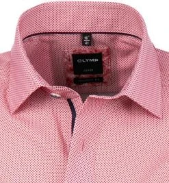 OLYMP Luxor Modern Fit 1209/72/35 Kurzarmhemd, Popeline, Rot gemustert, Rot -hemdenverkauf 367891 norm2