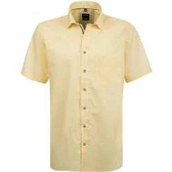 OLYMP Luxor Modern Fit 1209/72/51 Kurzarmhemd, Popeline, Gelb gemustert, Gelb