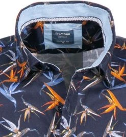 OLYMP Casual Modern Fit 4108/72/18 Kurzarmhemd, Baumwolle, Blau-orange, Marine -hemdenverkauf 367897 norm2