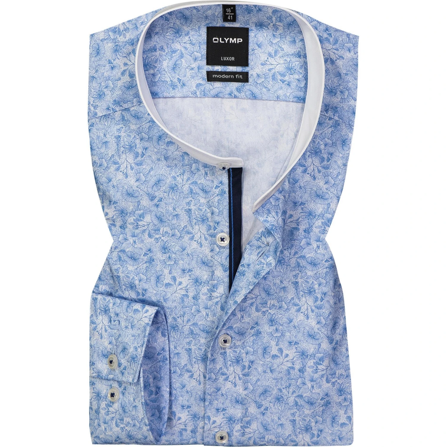 OLYMP Luxor Modern Fit 1235/74/11 Hemd, Baumwolle, Hellblau-weiß, Bleu 1 OLYMP Luxor Modern Fit 1235/74/11 Hemd, Baumwolle, Hellblau-weiß, Bleu