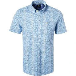 N.Z.A. Hemd 21BN571S/295 Kurzarmhemd, Baumwolle, Blau-weiß, Blau