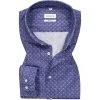 Seidensticker Hemd 198660/17 Regular Fit, Baumwolle-Leinen, Blau gemustert, Blau
