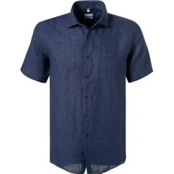 Seidensticker Hemd 198361/19 Kurzarmhemd, Regular Fit, Reines Leinen, Dunkelblau