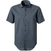 Seidensticker Hemd 198371/19 Kurzarmhemd, Regular Fit, Reines Leinen, Blau gemustert, Blau