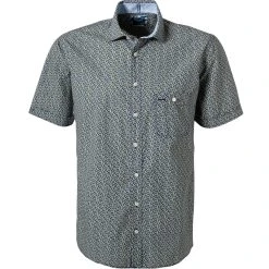 OLYMP Casual Modern Fit 4017/72/51 Kurzarmhemd, Baumwolle, Gelb-blau gemustert, Gelb