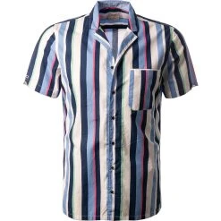 OLYMP Casual Level Five Body Fit 3009/72/18 Kurzarmhemd, Multicolor gestreift, Marine