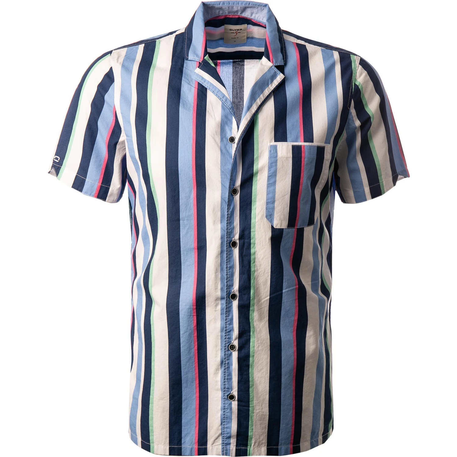 OLYMP Casual Level Five Body Fit 3009/72/18 Kurzarmhemd, Multicolor gestreift, Marine 1 OLYMP Casual Level Five Body Fit 3009/72/18 Kurzarmhemd, Multicolor gestreift, Marine