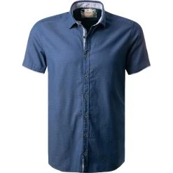 OLYMP Casual Level Five Body Fit 3015/72/18 Kurzarmhemd, Baumwolle, Mittelblau, Marine