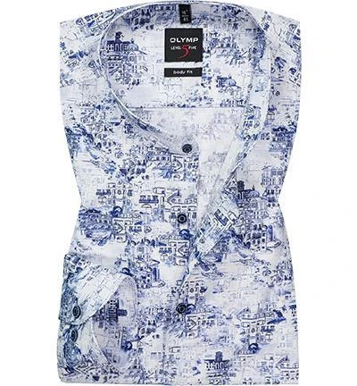 OLYMP Level Five Body Fit 2181/74/11 Hemd, Baumwolle, Bleu gemustert, Bleu 2 OLYMP Level Five Body Fit 2181/74/11 Hemd, Baumwolle, Bleu gemustert, Bleu – Bild 2