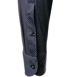 OLYMP Level Five Body Fit 2013/74/18 Hemd, Baumwoll-Stretch, Blau-weiß gepunktet, Marine -hemdenverkauf 368036 norm3