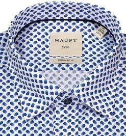 Haupt Hemd 7112028220/40704 Regular Fit, Baumwolle, Weiß-blau gemustert, Weiß-blau -hemdenverkauf 368037 norm2