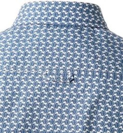 Haupt Hemd 7112828207/40704 Kurzarmhemd, Regular Fit, Baumwolle, Blau-weiß gemustert, Blau -hemdenverkauf 368038 norm4