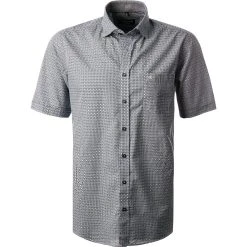 CasaModa Hemd 913653700/100 Kurzarmhemd, Comfort Fit, Baumwolle, Blau-gelb gemustert, Blau