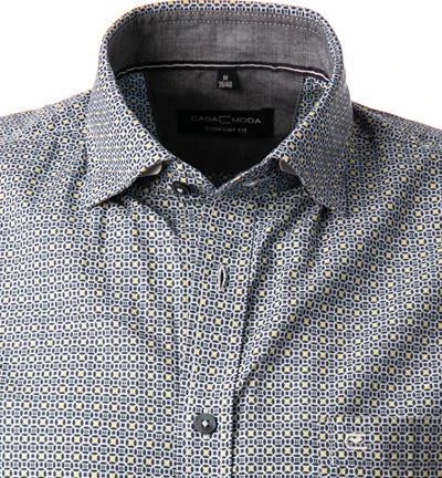 CasaModa Hemd 913653700/100 Kurzarmhemd, Comfort Fit, Baumwolle, Blau-gelb gemustert, Blau 3 CasaModa Hemd 913653700/100 Kurzarmhemd, Comfort Fit, Baumwolle, Blau-gelb gemustert, Blau – Bild 3