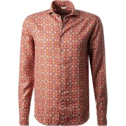 Stenströms Hemd 675221/8187/561 Fitted Body, Reines Leinen, Multicolor gemustert, Multicolor