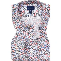 Gant Hemd 3011972/113 Slim Fit, Baumwolle, Weiß-blau gemustert, Weiß-blau-rot