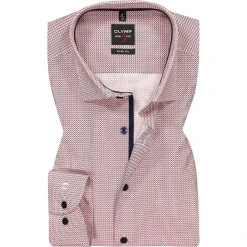 OLYMP Level Five Body Fit 69EL 2021/79/35 Hemd, Baumwolle, Extra langer Arm, Rot gemustert, Rot