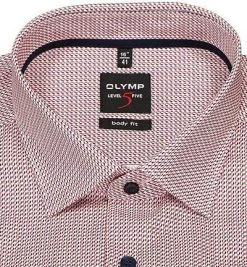 OLYMP Level Five Body Fit 69EL 2021/79/35 Hemd, Baumwolle, Extra langer Arm, Rot gemustert, Rot -hemdenverkauf 368233 norm2