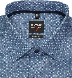 OLYMP Level Five Body Fit 69EL 2023/79/13 Hemd, Baumwolle, Extra langer Arm, Rauchblau gemustert, Rauchblau -hemdenverkauf 368237 norm2