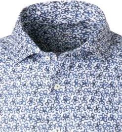 van Laack Hemd Comfort Fit 171555/RIVARA-S-CF/007 Kurzarmhemd, Reines Leinen, Blau-weiß, Blau -hemdenverkauf 368252 norm2