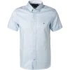 Tommy Hilfiger Hemd MW0MW17618/C1S Kurzarmhemd, Slim Fit, Oxford wasserabweisend, Hellblau, Blau