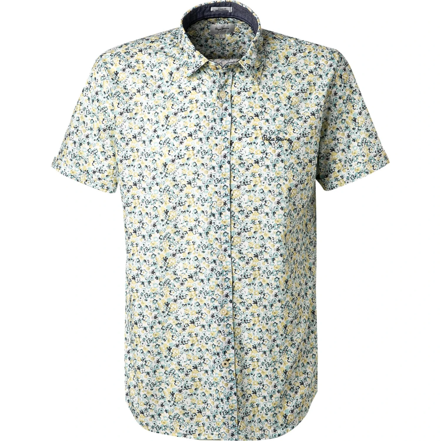 Pepe Jeans Hemd Milton PM307066/0AA Kurzarmhemd, Regular Fit, Blau-goldgelb, Multicolor 1 Pepe Jeans Hemd Milton PM307066/0AA Kurzarmhemd, Regular Fit, Blau-goldgelb, Multicolor