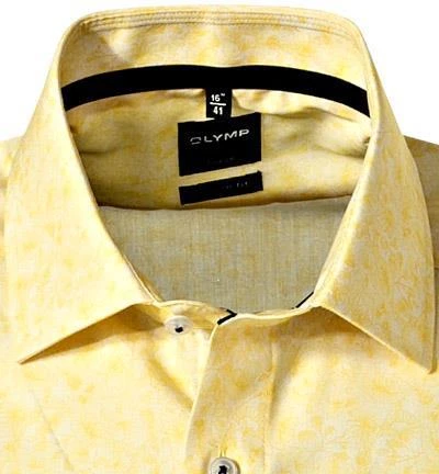 OLYMP Luxor Modern Fit 1211/72/51 Kurzarmhemd, Popeline, Gelb-weiß gemustert, Gelb 3 OLYMP Luxor Modern Fit 1211/72/51 Kurzarmhemd, Popeline, Gelb-weiß gemustert, Gelb – Bild 3