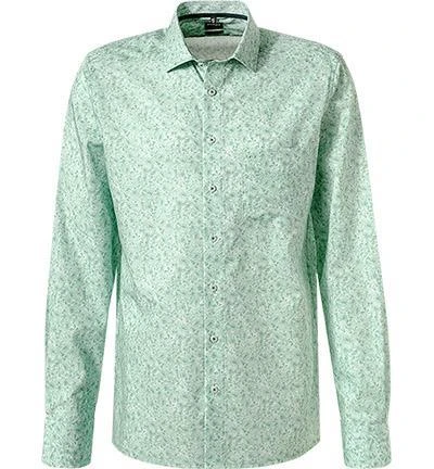 OLYMP Luxor Modern Fit 1211/74/45 Hemd, Popeline, Grün-weiß gemustert, Grün 2 OLYMP Luxor Modern Fit 1211/74/45 Hemd, Popeline, Grün-weiß gemustert, Grün – Bild 2