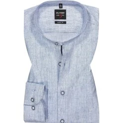 OLYMP Level Five Body Fit 2039/74/13 Hemd, Baumwolle, Rauchblau meliert, Rauchblau