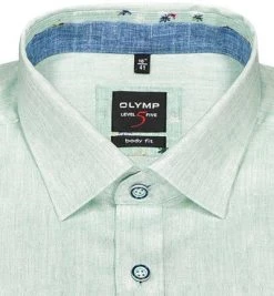 OLYMP Level Five Body Fit 2017/74/45 Hemd, Baumwolle, Grün meliert, Grün -hemdenverkauf 368479 norm2