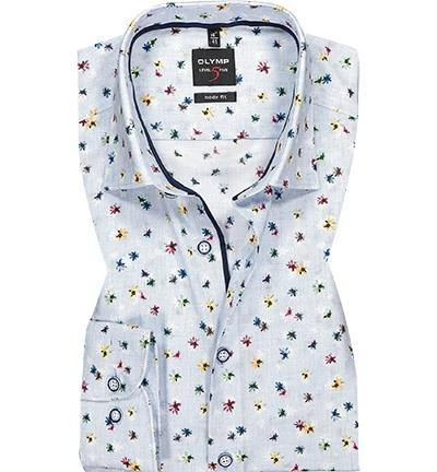 OLYMP Level Five Body Fit 2019/74/11 Hemd, Baumwolle, Bleu gemustert, Bleu 2 OLYMP Level Five Body Fit 2019/74/11 Hemd, Baumwolle, Bleu gemustert, Bleu – Bild 2