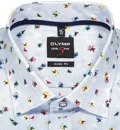OLYMP Level Five Body Fit 2019/74/11 Hemd, Baumwolle, Bleu gemustert, Bleu 3 OLYMP Level Five Body Fit 2019/74/11 Hemd, Baumwolle, Bleu gemustert, Bleu – Bild 3