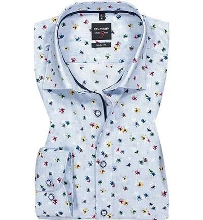OLYMP Level Five Body Fit 69EL 2019/79/11 Hemd, Baumwolle, Extra langer Arm, Bleu gemustert, Bleu 2 OLYMP Level Five Body Fit 69EL 2019/79/11 Hemd, Baumwolle, Extra langer Arm, Bleu gemustert, Bleu – Bild 2