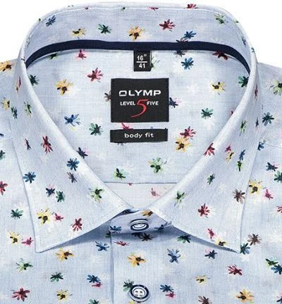 OLYMP Level Five Body Fit 69EL 2019/79/11 Hemd, Baumwolle, Extra langer Arm, Bleu gemustert, Bleu 3 OLYMP Level Five Body Fit 69EL 2019/79/11 Hemd, Baumwolle, Extra langer Arm, Bleu gemustert, Bleu – Bild 3