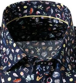 OLYMP Level Five Body Fit 2015/72/18 Kurzarmhemd, Popeline, Marine gemustert, Marine -hemdenverkauf 368495 norm2