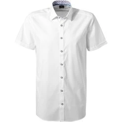 OLYMP Level Five Body Fit 2031/72/00 Kurzarmhemd, Popeline, Weiß