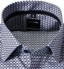 OLYMP Luxor Modern Fit 1217/72/28 Kurzarmhemd, Popeline, Braun-blau gemustert, Braun -hemdenverkauf 368503 norm2