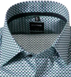 OLYMP Luxor Modern Fit 1217/72/45 Kurzarmhemd, Popeline, Grün-blau gemustert, Grün -hemdenverkauf 368504 norm2