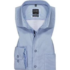 OLYMP Luxor Modern Fit 69EL 1209/79/11 Hemd, Baumwolle, Extra langer Arm, Bleugemustert, Bleu