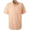 OLYMP Luxor Comfort Fit 1011/72/91 Kurzarmhemd, Popeline, Orange-weiß gemustert, Orange