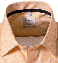 OLYMP Luxor Comfort Fit 1011/72/91 Kurzarmhemd, Popeline, Orange-weiß gemustert, Orange -hemdenverkauf 368511 norm2