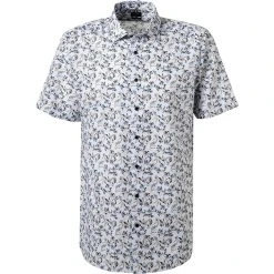 OLYMP Luxor Modern Fit 1213/72/28 Kurzarmhemd, Popeline, Blau-braun gemustert, Braun