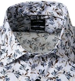 OLYMP Luxor Modern Fit 1213/72/28 Kurzarmhemd, Popeline, Blau-braun gemustert, Braun -hemdenverkauf 368512 norm2