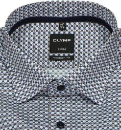 OLYMP Luxor Modern Fit 69EL 1217/79/28 Hemd, Baumwolle, Extra langer Arm, Braun-blau gemustert, Braun -hemdenverkauf 368529 norm2